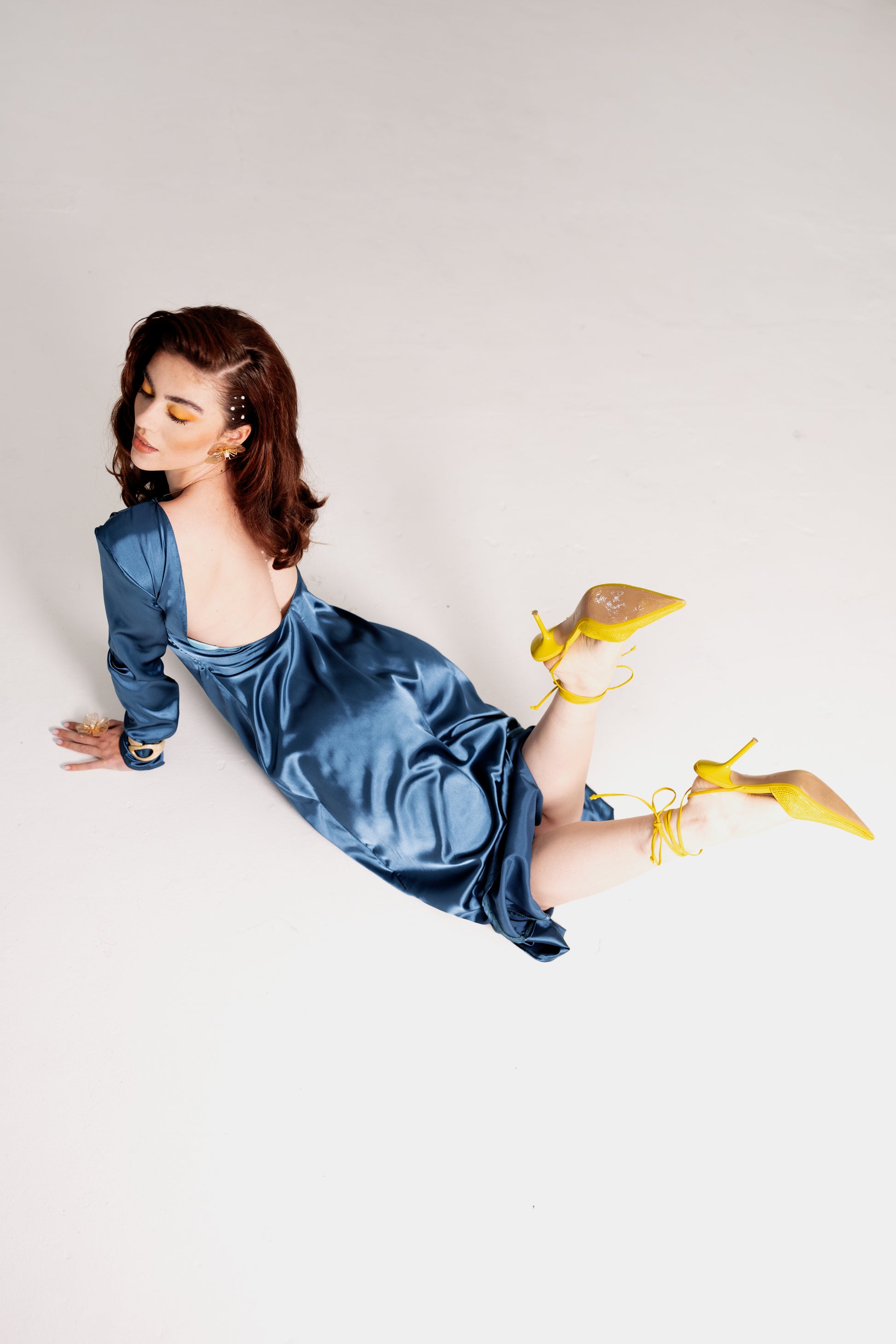 Blue Silk Midnight Dress - SaS Atelier x Fleurtje